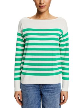 Esprit Rundhalspullover Gestreiftes Baumwoll-Sweatshirt mit Bootausschnitt