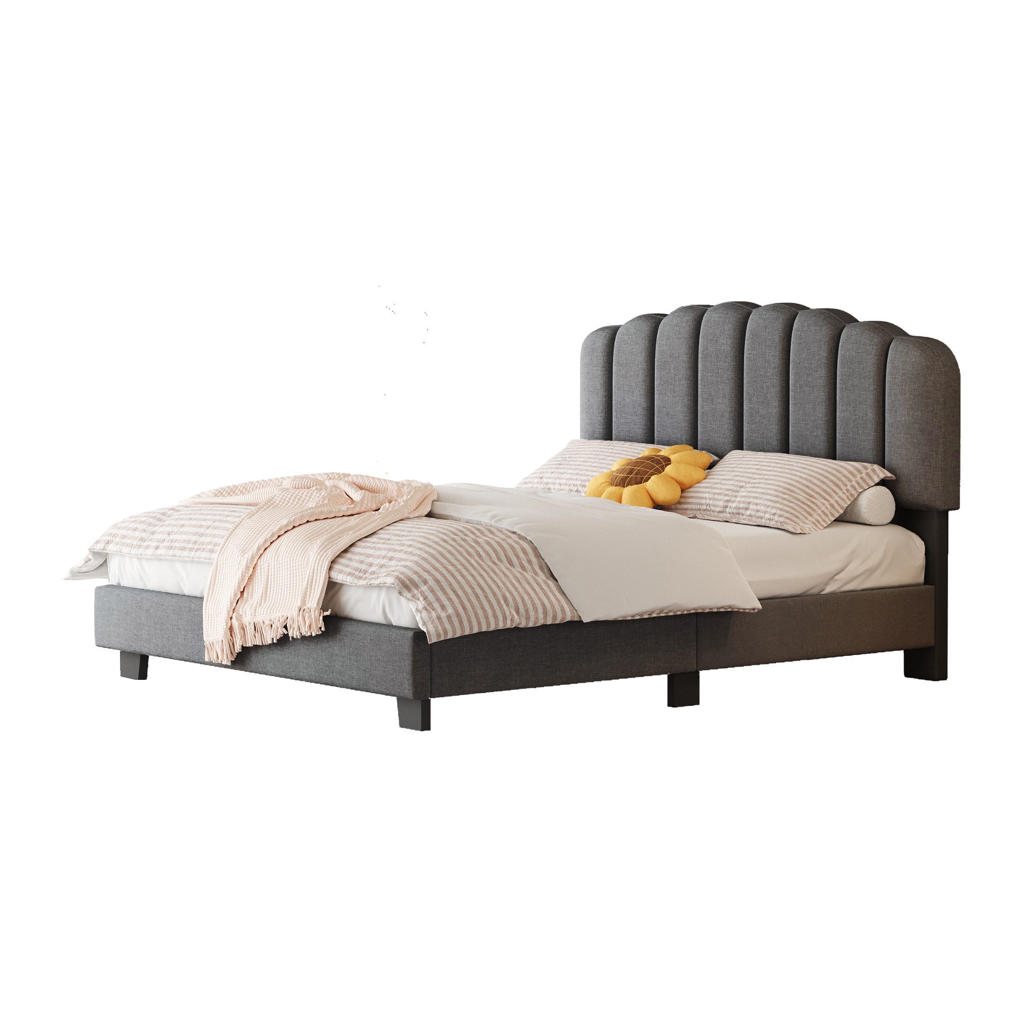 Flieks Polsterbett, Doppelbett 140x200cm mit höhenverstellbarem günstig online kaufen