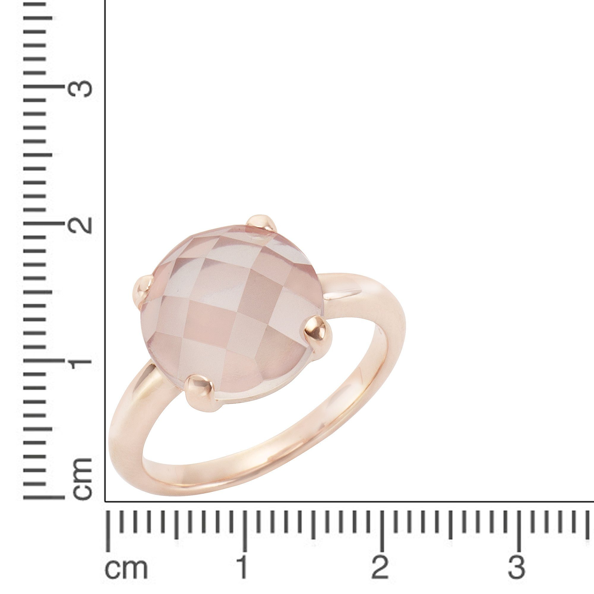 Jamelli Fingerring 925 Sterling Silber rosé-vergoldet mit echtem Rosenquarz günstig online kaufen