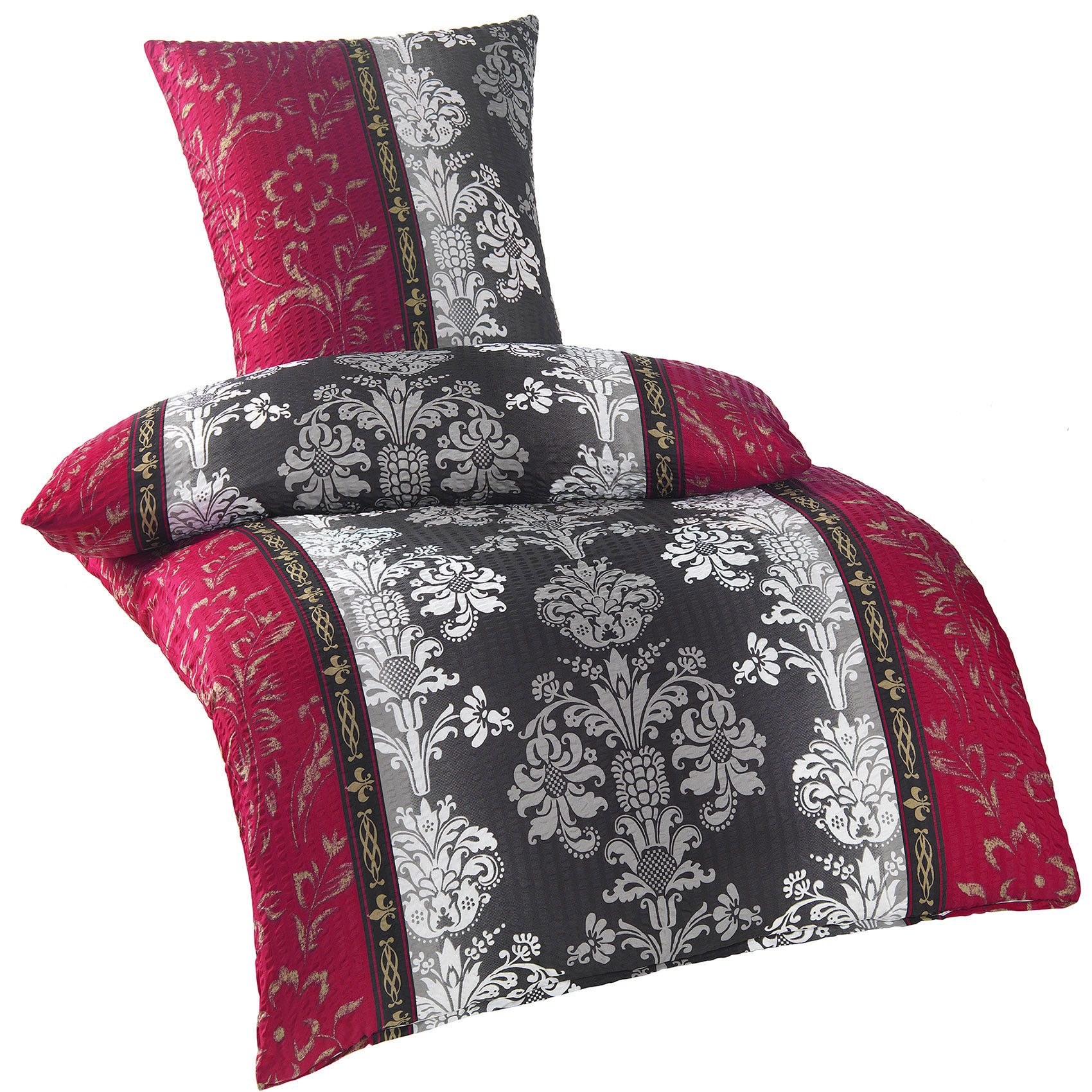 KH-Haushaltshandel Bettwäsche Seersucker Bettwäsche 135x200 +80x80cm, günstig online kaufen