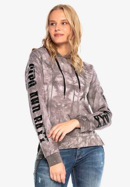 Cipo & Baxx Kapuzensweatshirt mit stylischer Batikmusterung