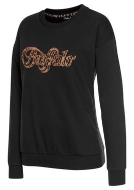 Buffalo Sweatshirt mit Logo Applikation im Brustbereich, Loungeanzug