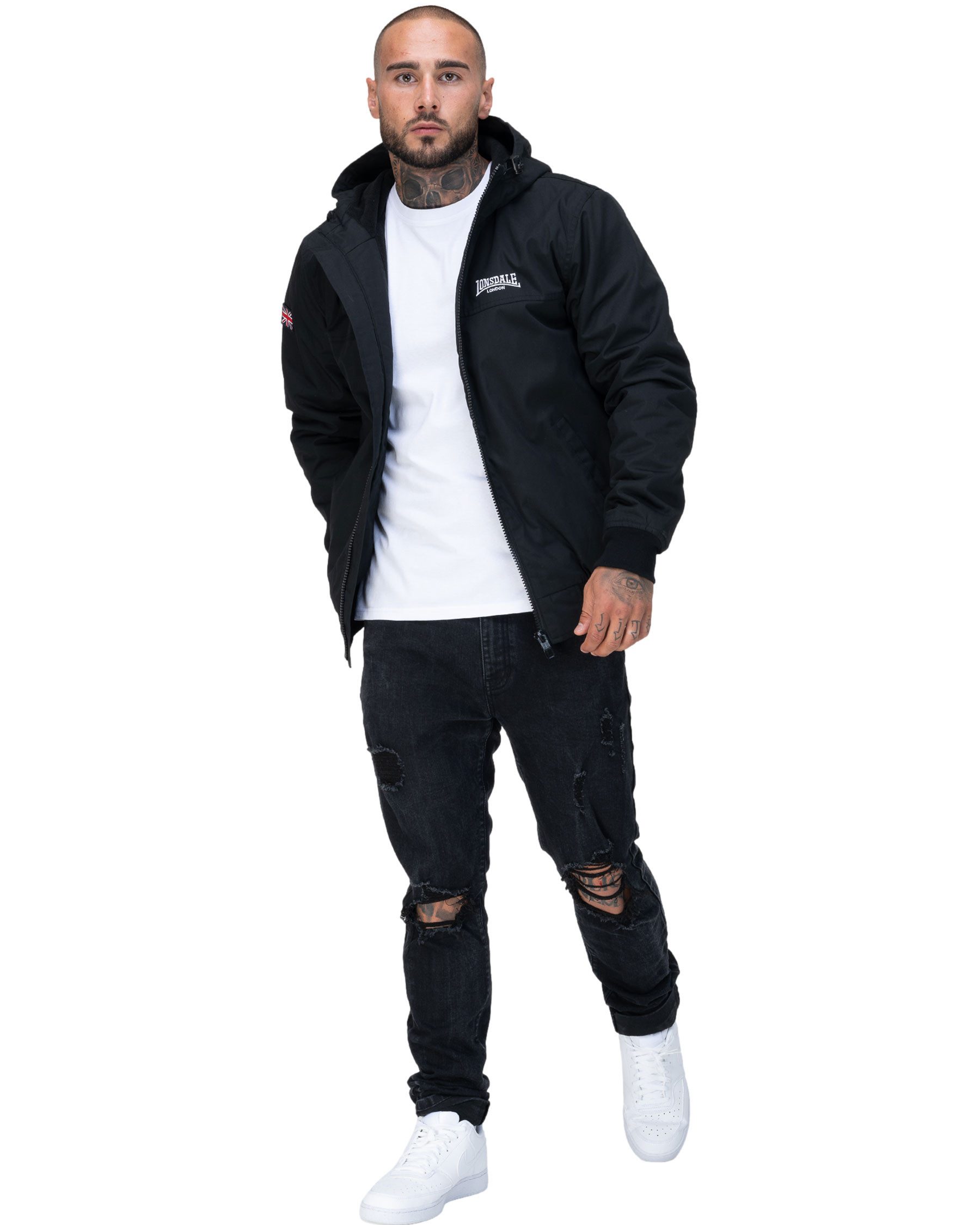 Lonsdale Fleecejacke Lonsdale Herren Jacke Dunster (Packung, 1 Jacke) mit Kapuze