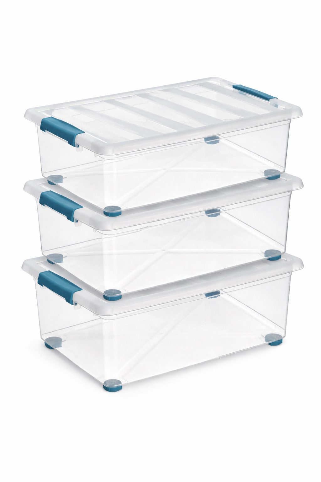 ONDIS24 Allzweckkiste Katla 28l Aufbewahrungsbox Rollbox Unterbettboxen Ordnungssystem (3 St)