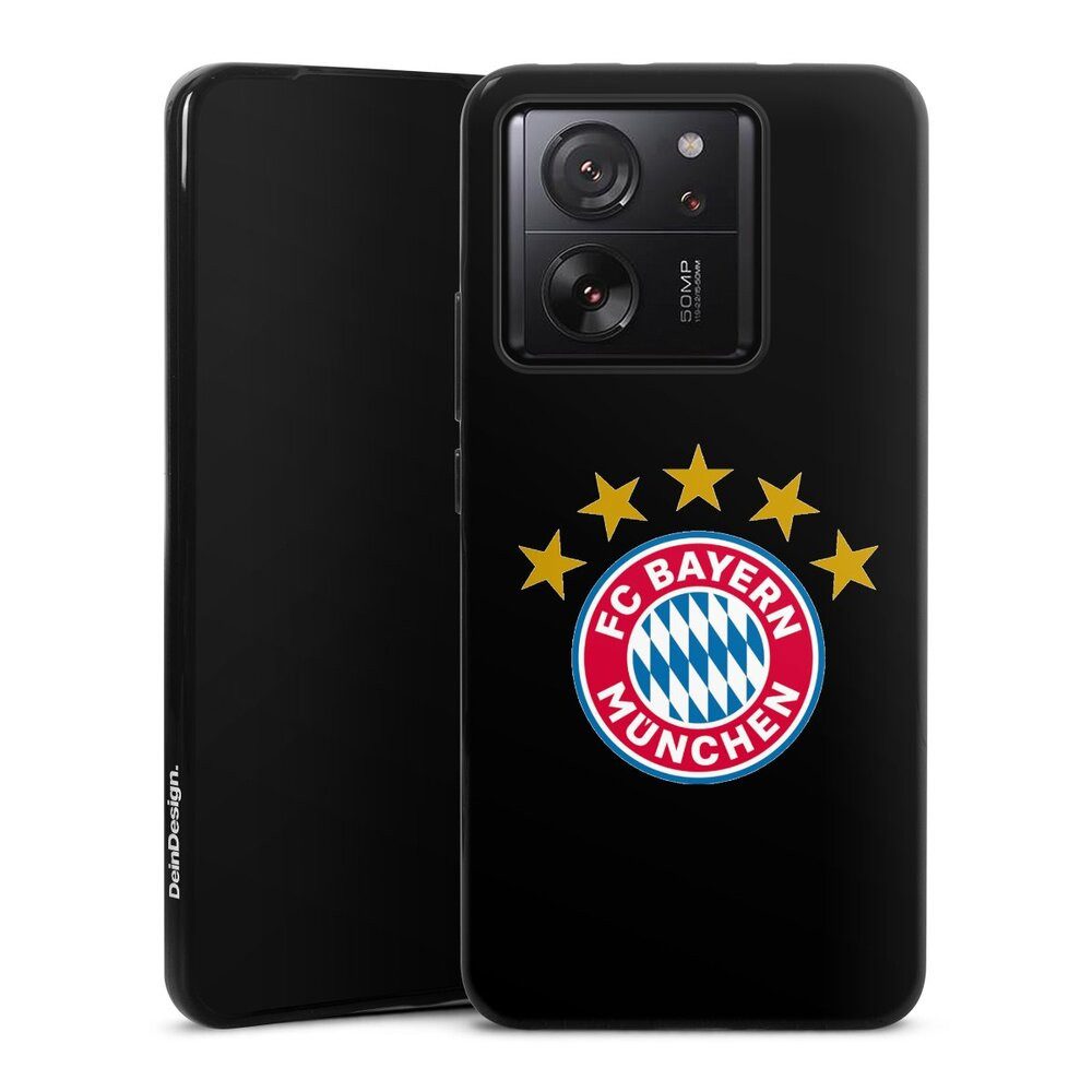 DeinDesign Handyhülle FC Bayern München FCB Sterne FCB Logo mit Sterne - ohne Hintergrund, Xiaomi 13T Pro Silikon Hülle Bumper Case Handy Schutzhülle