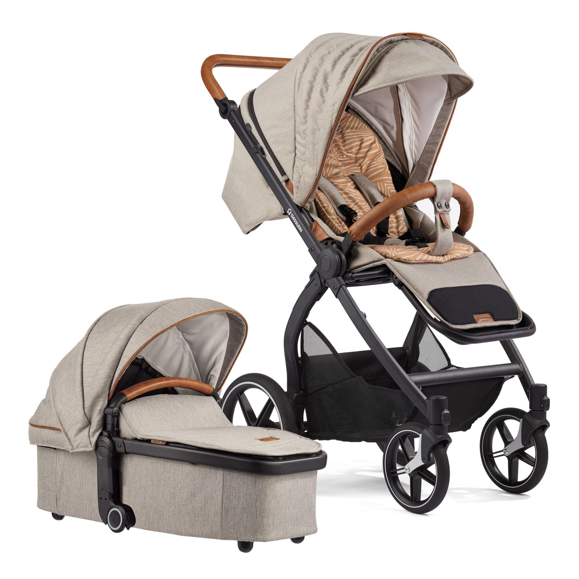 Gesslein Kombi-Kinderwagen Gesslein FX4 Swing 2in1 Kinderwagen-Set inkl. Babywanne Panorama Relax