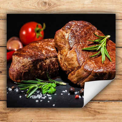 Decorwelt Herd-Abdeckplatte Herdabdeckplatte Kunststoff Aufrollbare Matte Küche Steak Essen Herd, (60x52, 1 tlg), für alle Herdarten excl. Gasherde