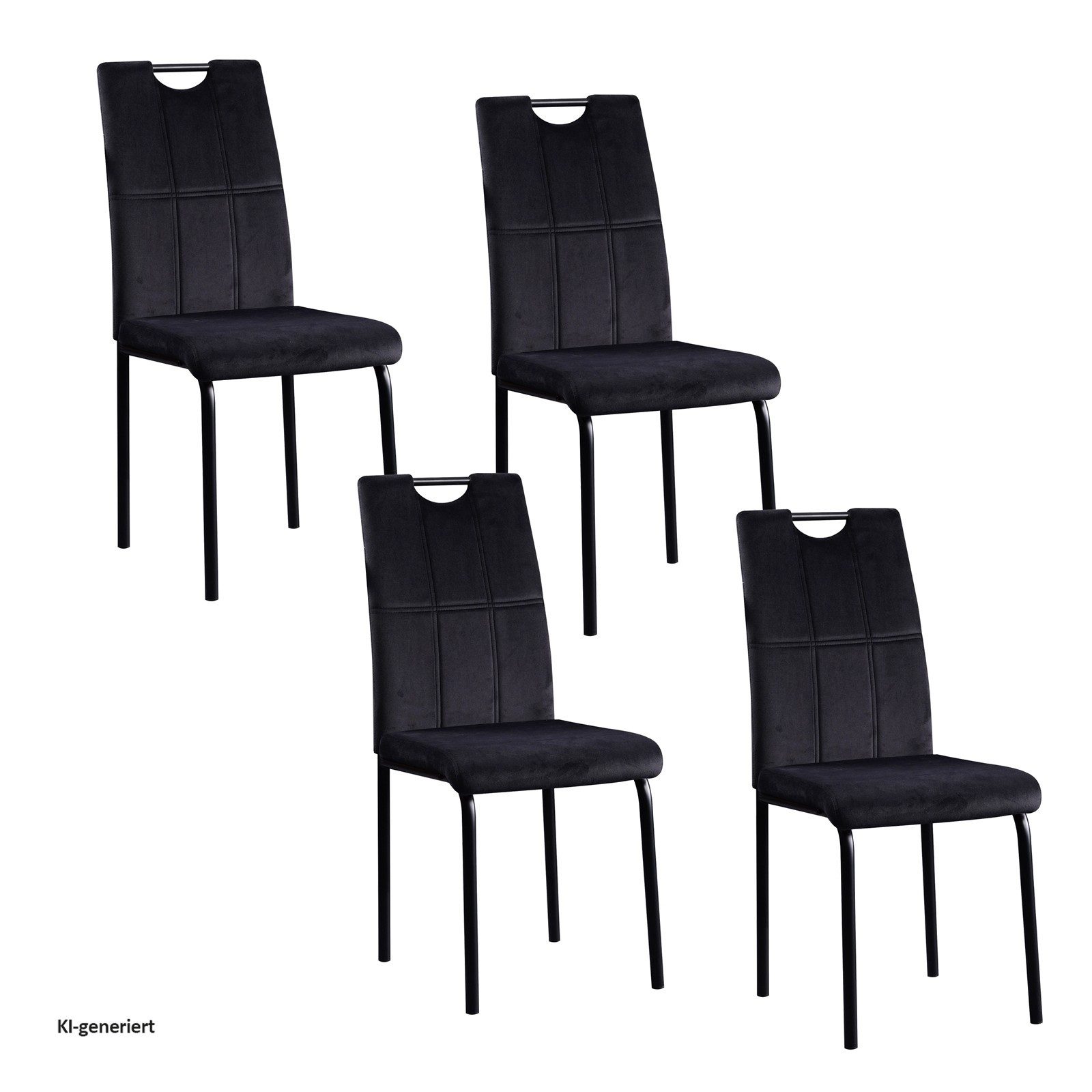 HTI-Living Polsterstuhl Esszimmerstuhl Denton Samt Schwarz 4er-Set (Set, 4 St), Polsterstuhl Velvet