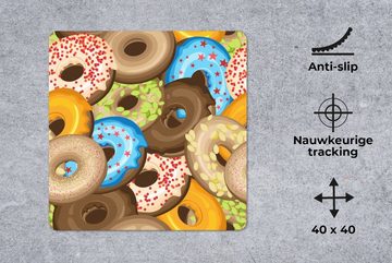 MuchoWow Gaming Mauspad Donuts - Muster - Sterne (1-St), Mousepad mit Rutschfester Unterseite, Gaming, 40x40 cm, XXL, Großes