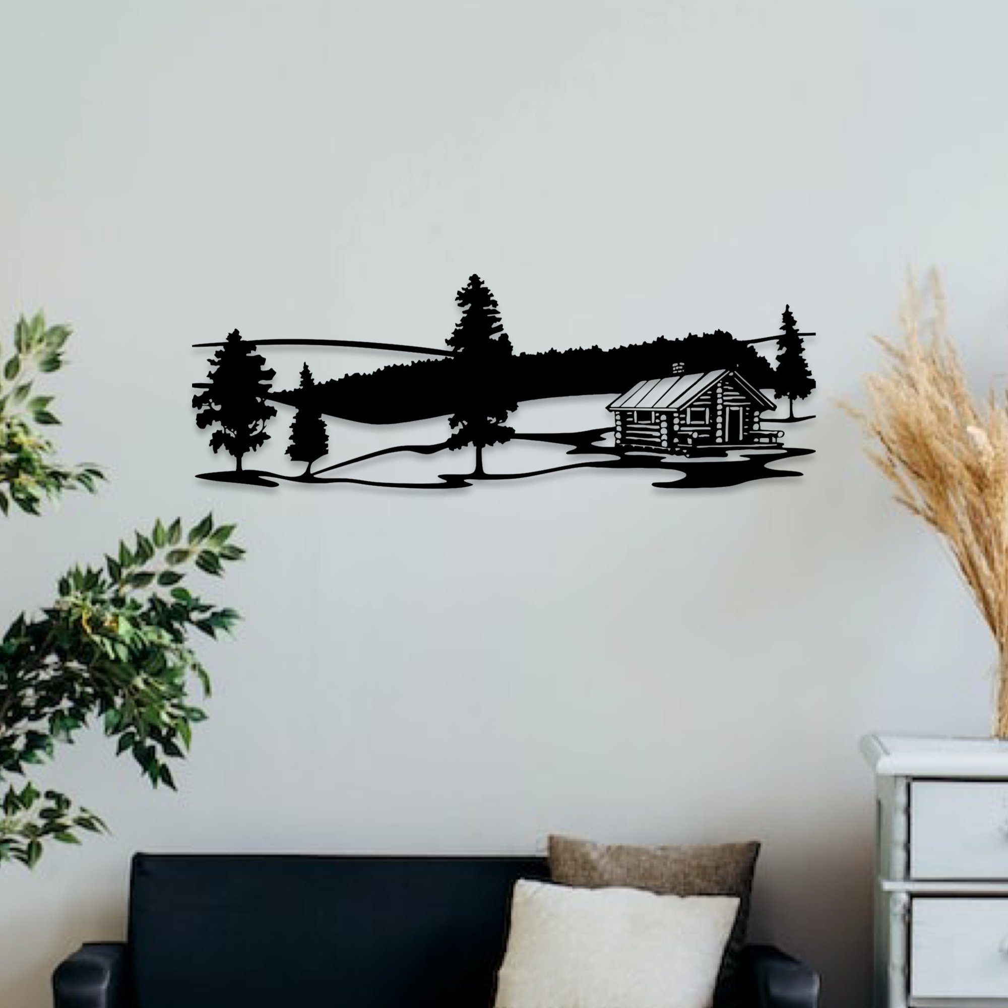 WoodFriends Wandbild aus Holz Berge Holzschild zum Aufkleben Berglandschaft Deko, Wandkunst Geburtstagsgeschenk Bergsteiger Wandern Berghütte Bergwiese