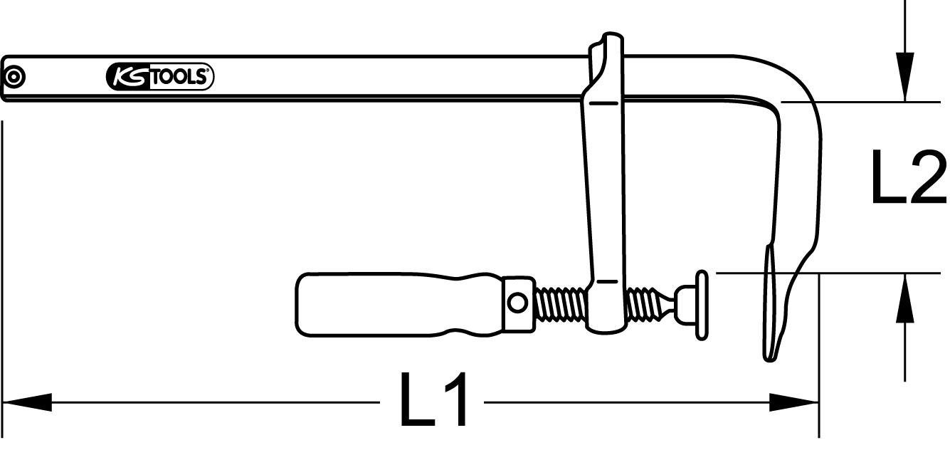 Thumbnail - KS Tools Schraubzwinge Ganzstahl-Schraubzwinge, 120x400mm