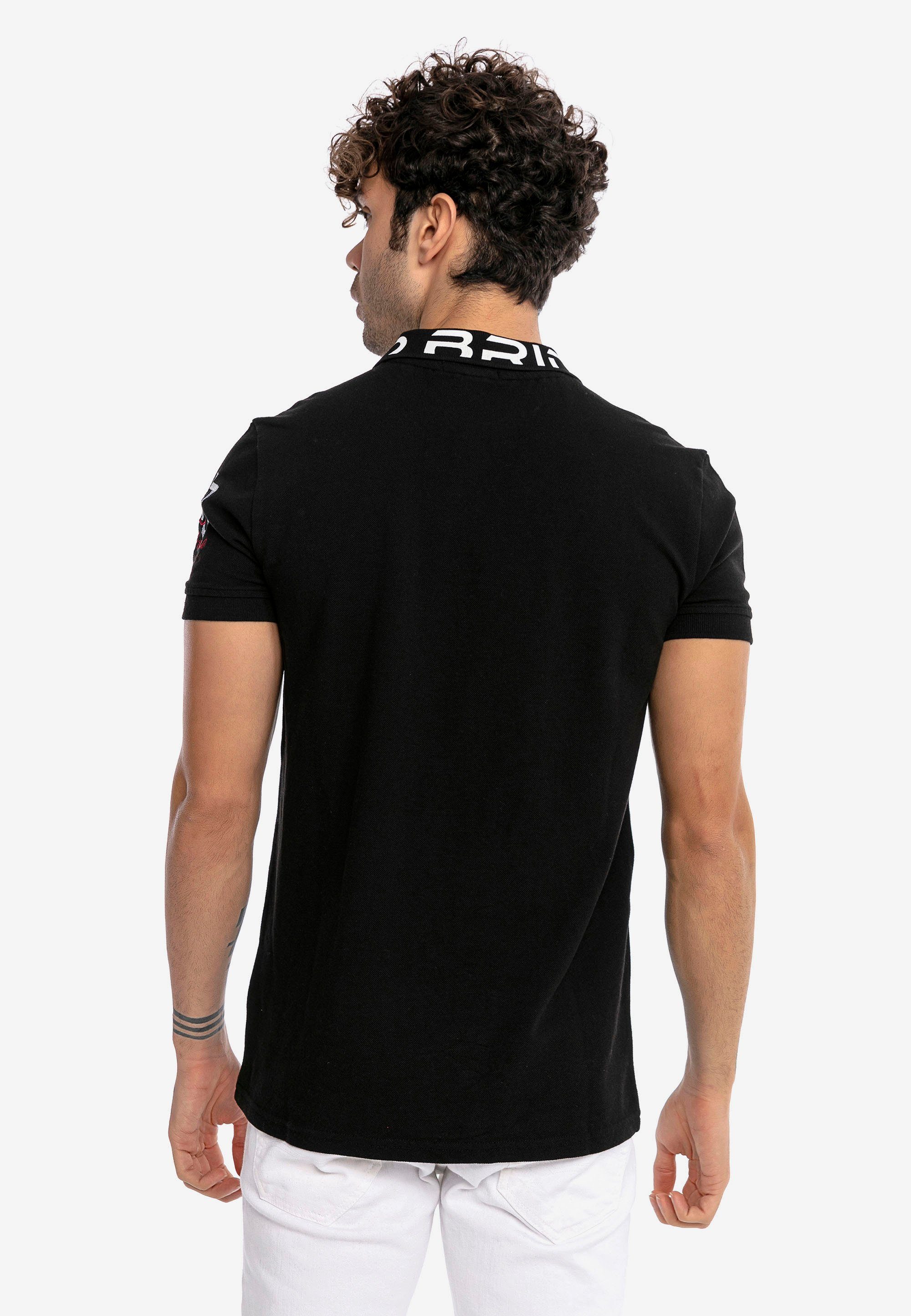 schwarz mit Orlando Slim RedBridge im Stickerei Fit Poloshirt