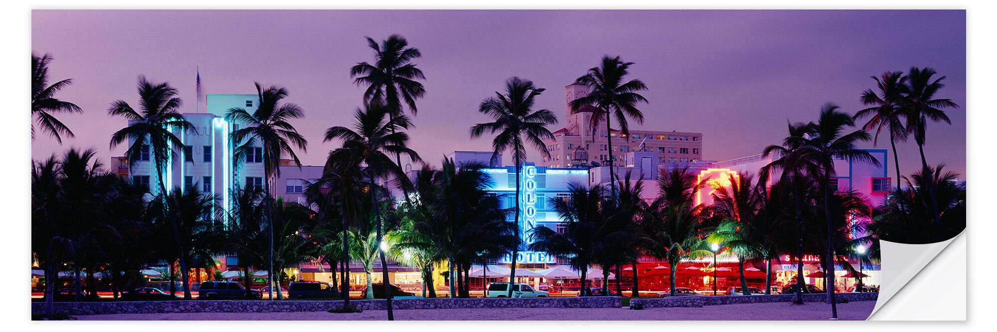 Posterlounge Wandfolie Panoramic Images, Die Lichter von Miami, Fotografie