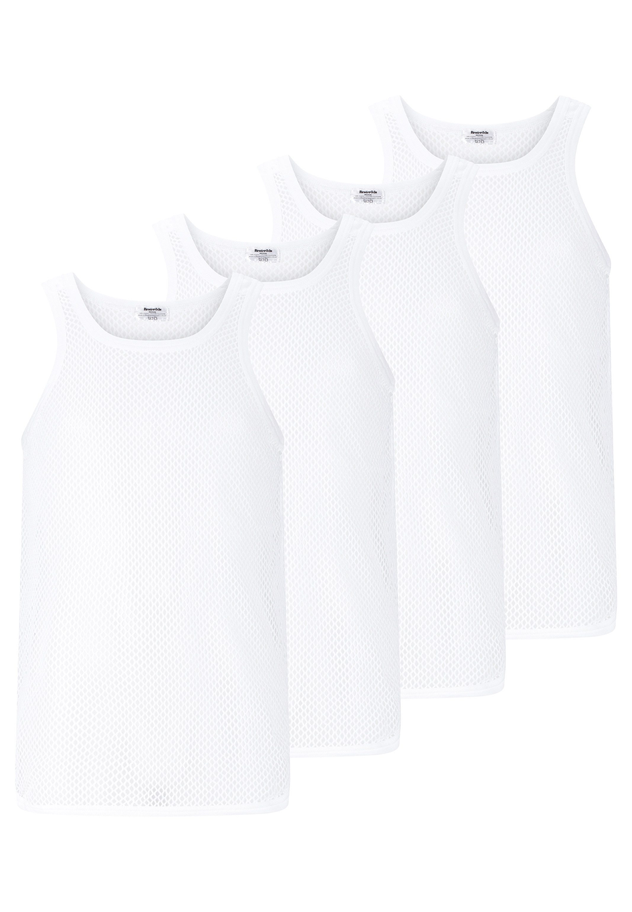 Resteröds Unterhemd 4er Pack Organic Cotton (Spar-Set, 4-St) Unterhemd / Tanktop - Baumwolle - Luftige Mesh-Struktur