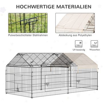 PawHut Freigehege Kleintierstall mit Sonnenschutz