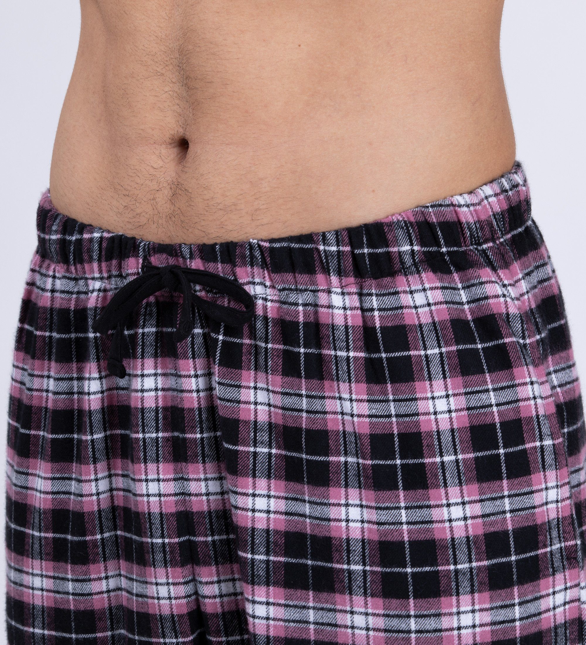 Moonline Pyjama Herren Schlafanzug mit Flanellhose – Bild 5 von 5