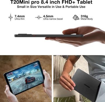 DOOGEE T20 Mini Pro 20 GB RAM Octa Core Prozessor Tablet (8,4", 256 GB, Androïd 13, 4G LTE/5G WiFi, Mit den besten und erstaunlichsten Funktionen, attraktivem Design)