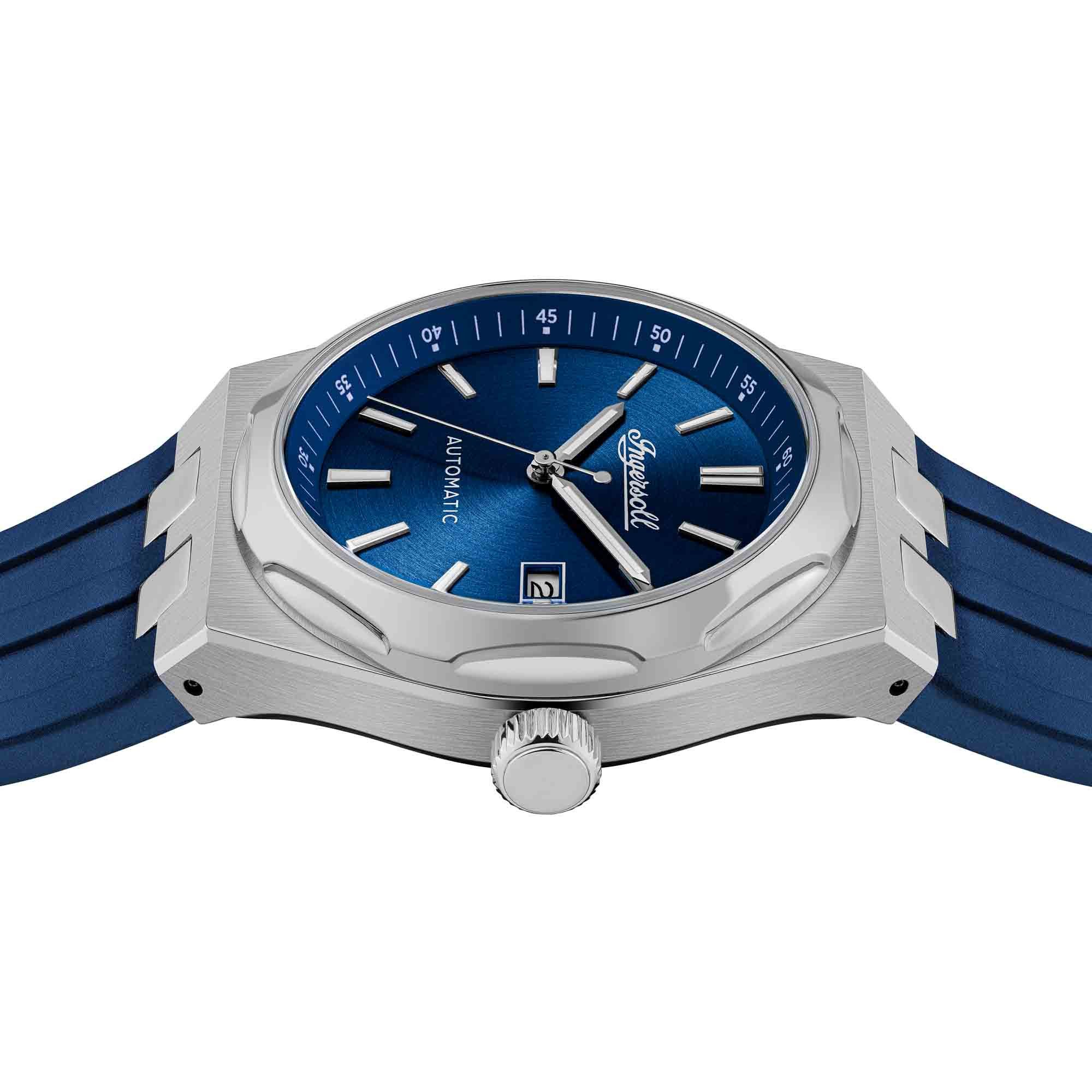 Ingersoll Automatikuhr The Rider I16802, Armbanduhr, Herrenuhr, Mechanische Uhr, Silikonarmband, analog