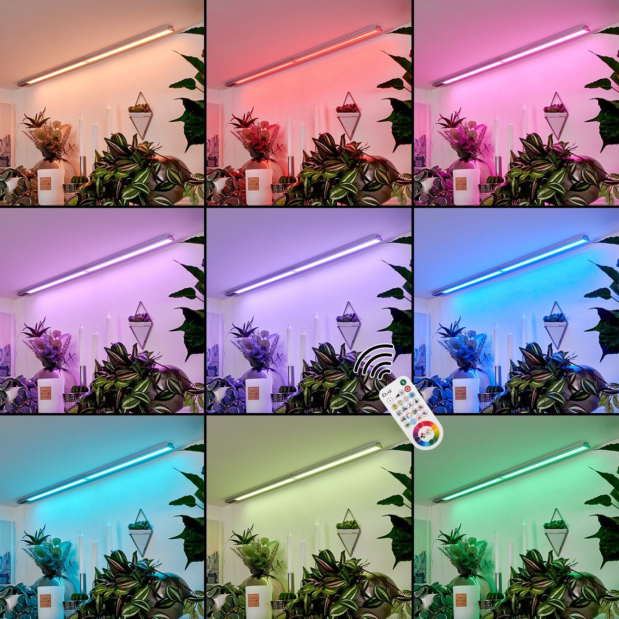 hofstein Wandleuchte »Stebline« Lumen, Kelvin, Lichtleiste mit Fernbedienung, RGB Farbwechsler 2200 Unterbau Schrankbeleuchtung, (98,5cm) 900