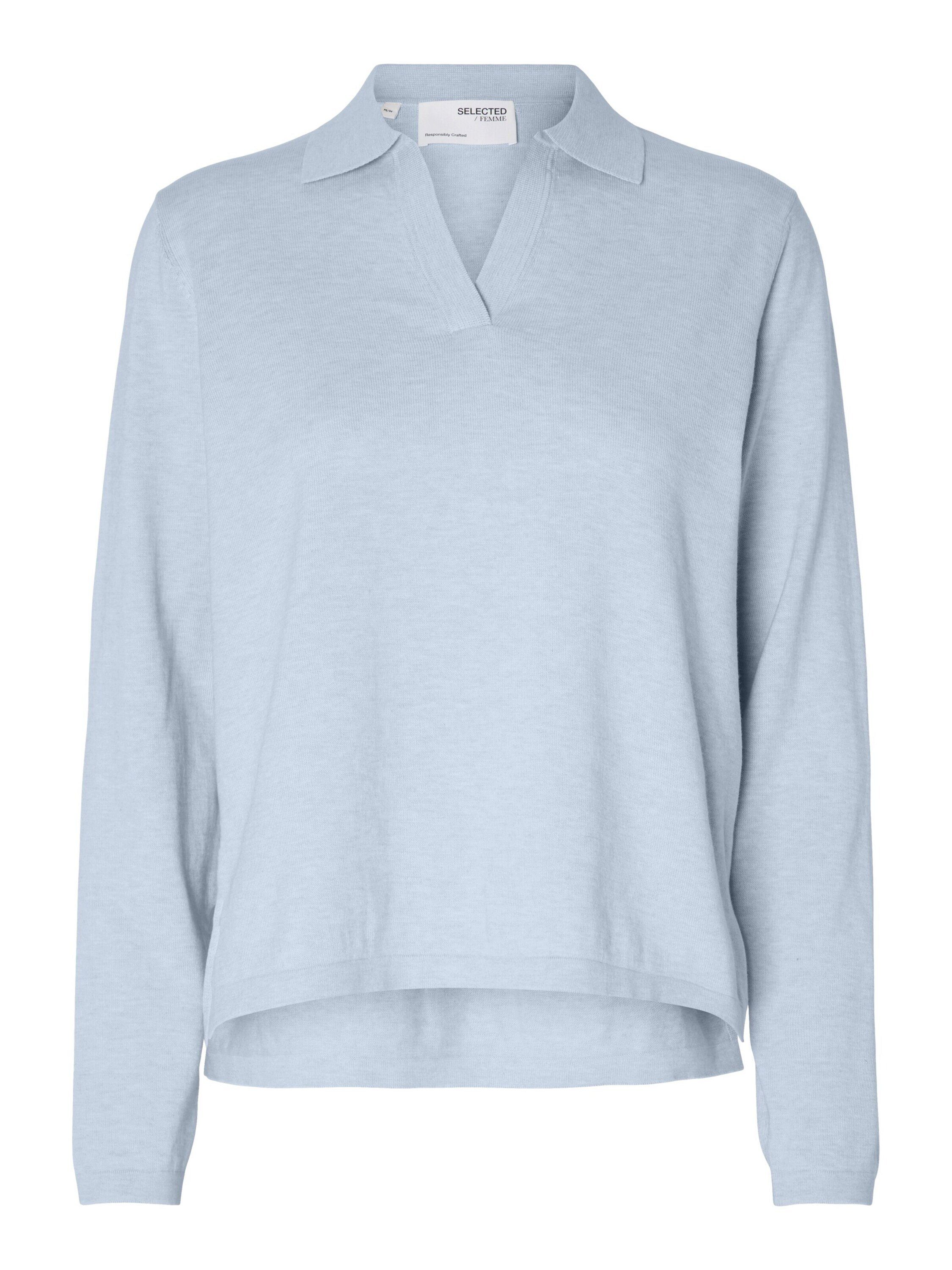 SELECTED FEMME Langarm-Poloshirt Berga (1-tlg) Plain/ohne Details