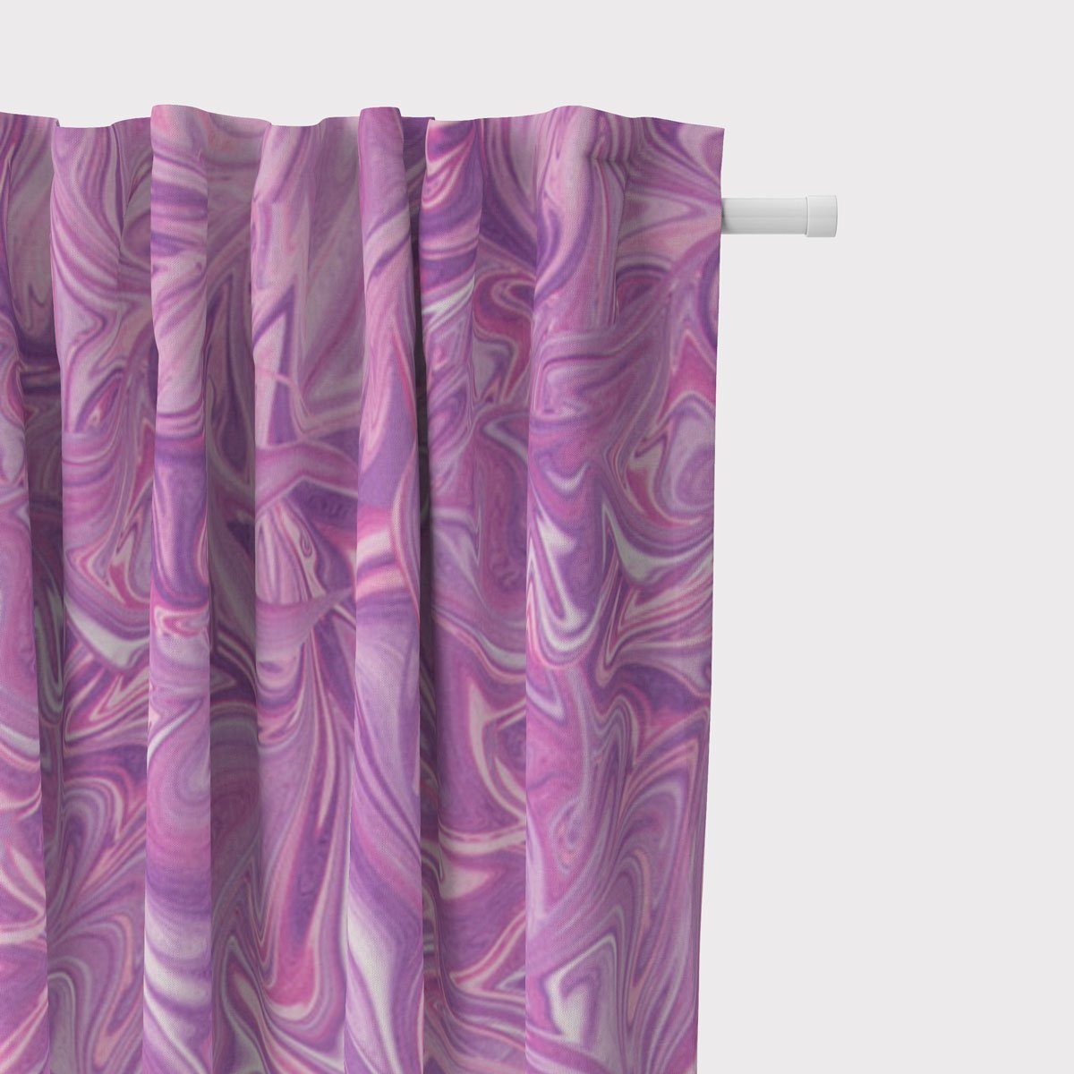 Vorhang SCHÖNER LEBEN. Vorhang Digitaldruck Retro Batik lila pink 245cm,  SCHÖNER LEBEN., Smokband (1 St), blickdicht, Baumwolle, Digitaldruck,  handmade, made in Germany, vorgewaschen