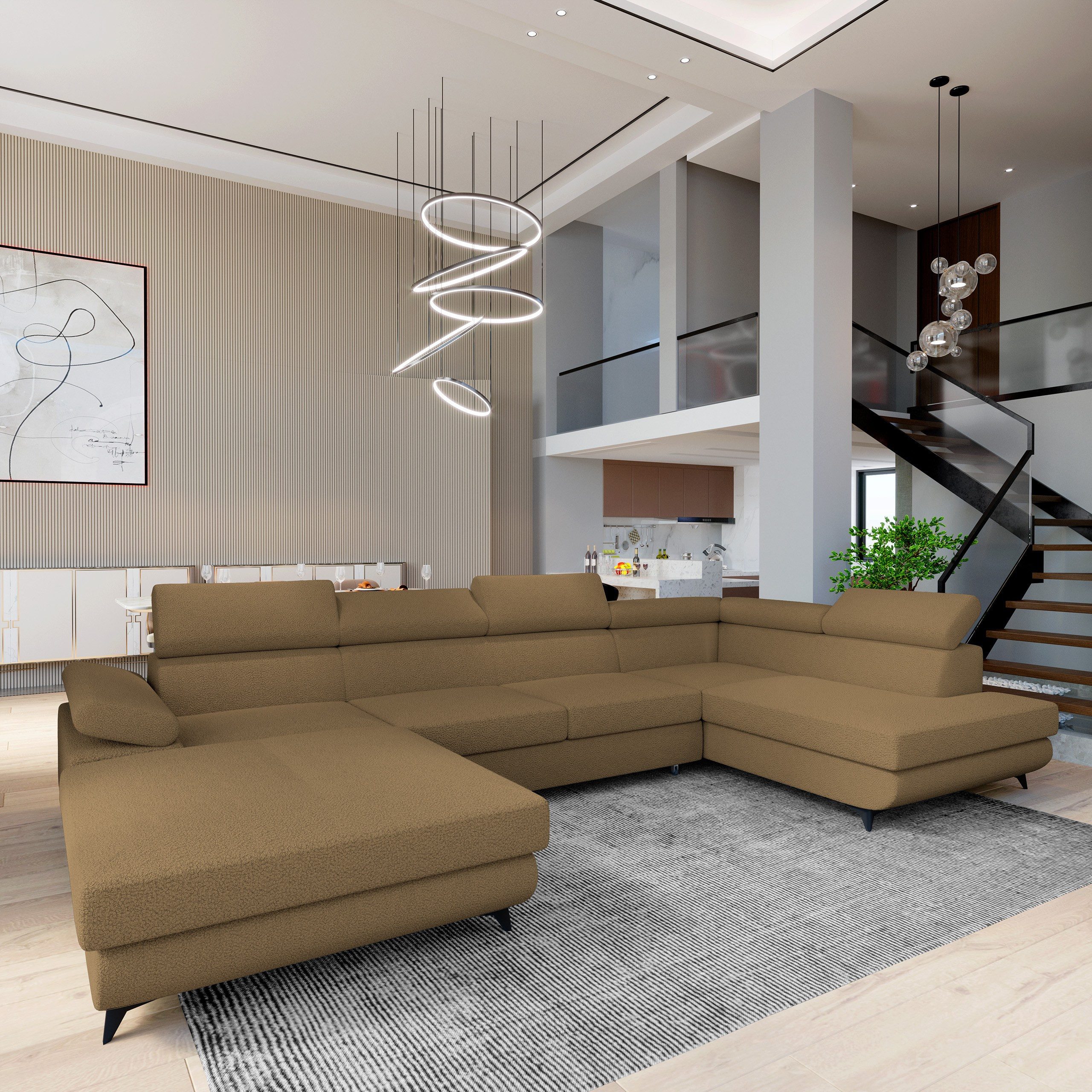 Masseno Ecksofa RUBANO mit Schlaffunktion U-Form, günstig online kaufen