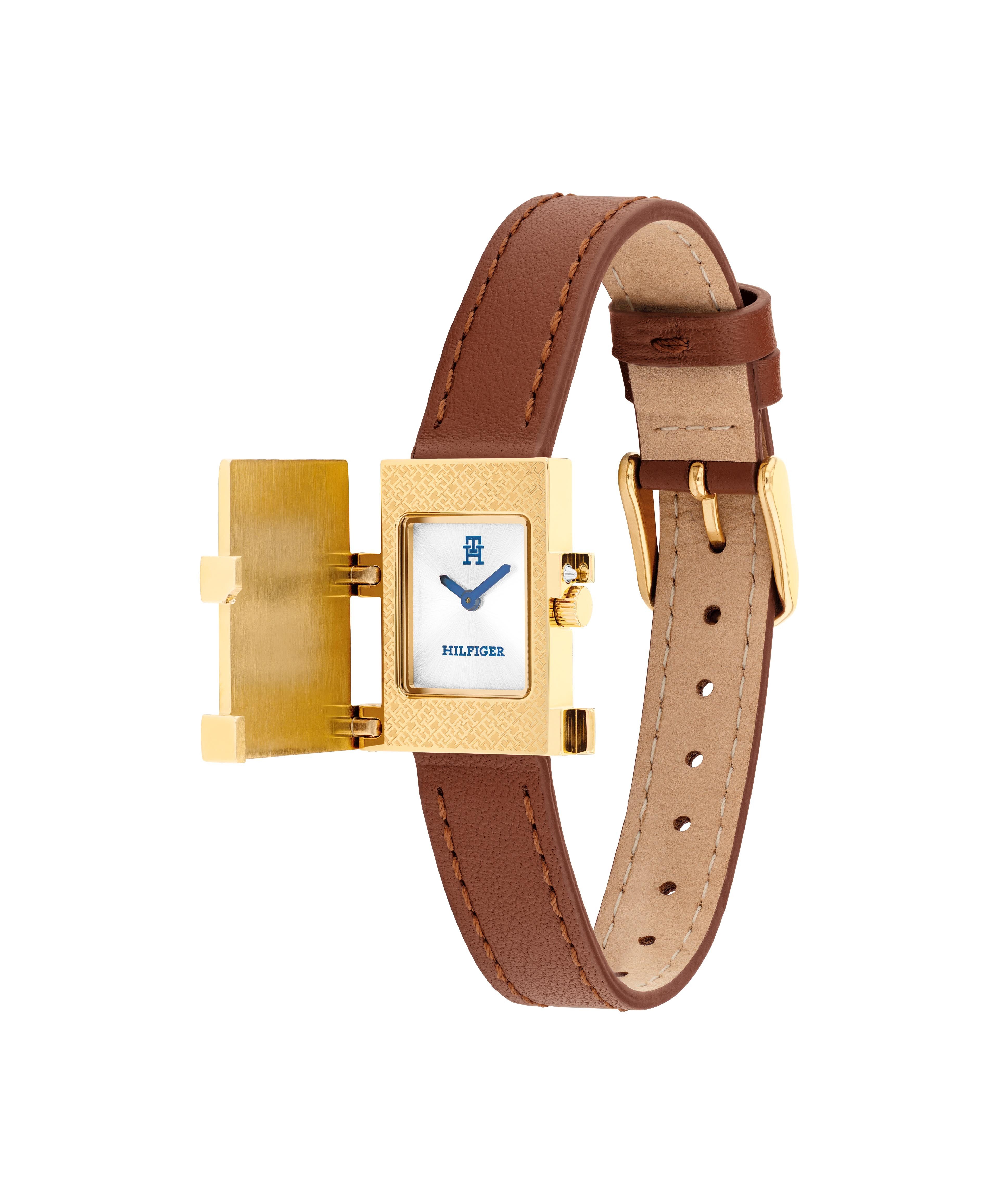 Tommy Hilfiger Quarzuhr TH85 1782822, Armbanduhr, Damenuhr, Lederarmband, analog