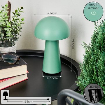 hofstein Außen-Tischleuchte »Feliso« dimmbare Tischleuchte aus Metall/Kunststoff in Grün/Weiß, 3000 Kelvin