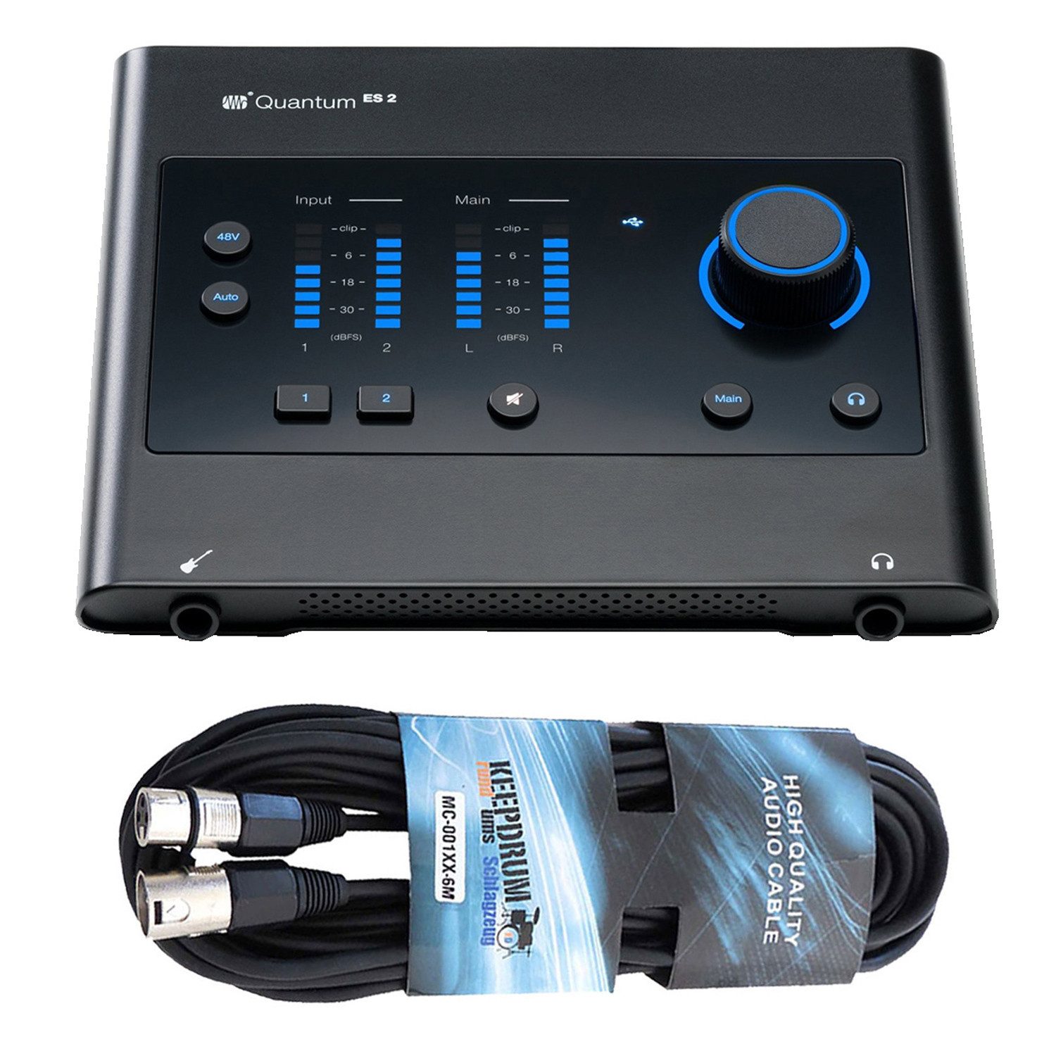 PreSonus USB-C Audio Interface Quantum ES 2 mit Kabel Digitales Aufnahmegerät
