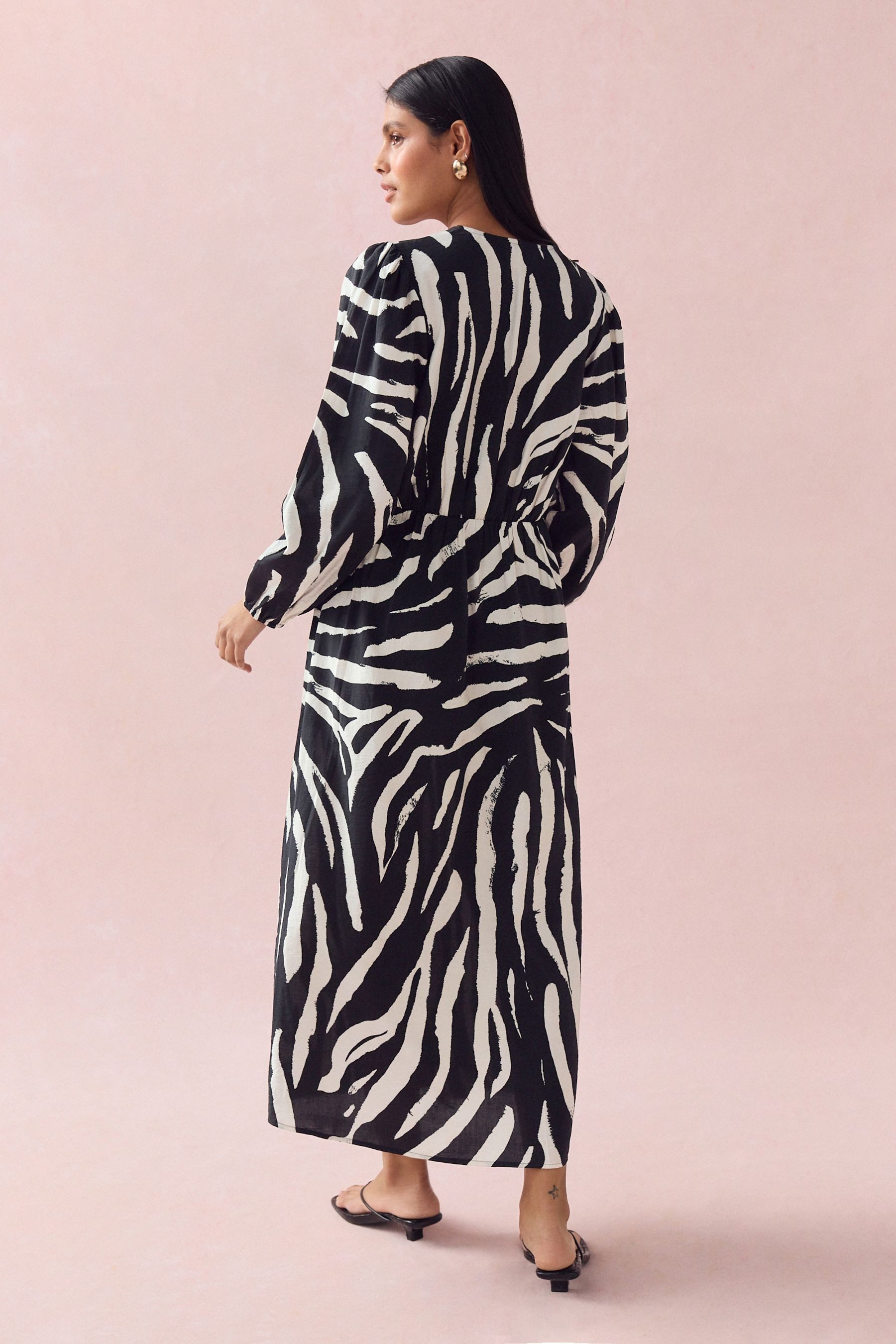 Next Midikleid Langärmeliges Midikleid mit Bindung günstig online kaufen