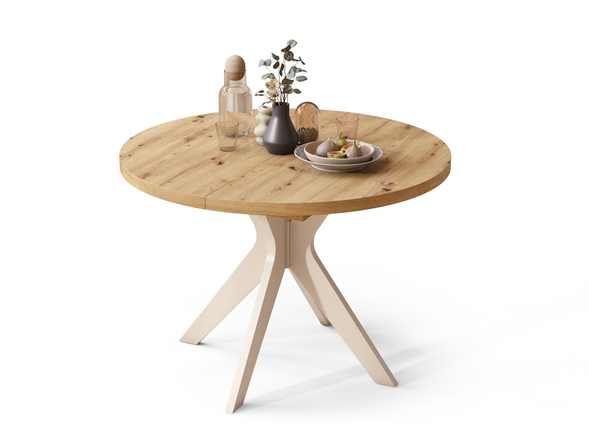designimpex Esstisch Design Esstisch Renzo ausziehbar 110 bis 180 cm rund Esszimmer Tisch, Esstisch, Esszimmertisch, Tisch, Ausziehtisch, Küchentisch, Esszimmer