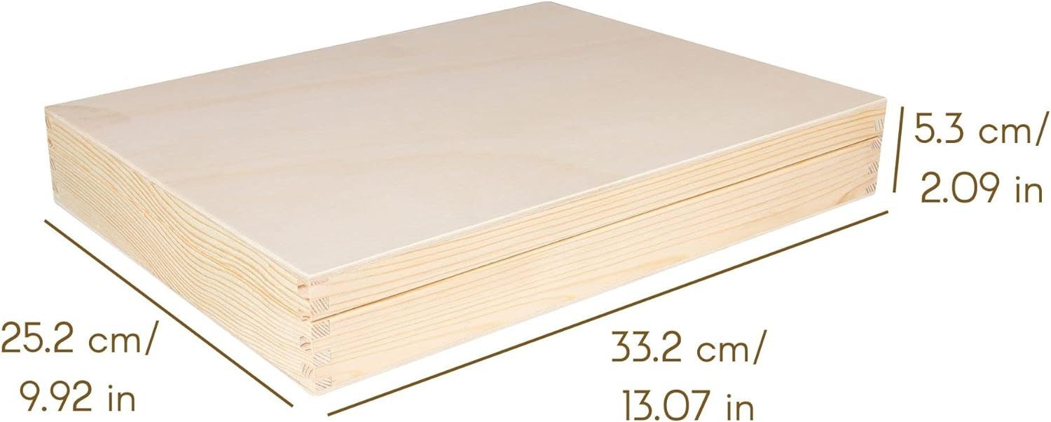 Creative Deco Holzkiste A4 mit Deckel Unlackierte Aufbewahrungsbox, Holzbox Ideale Schatulle zur Lagerung der Wertsachen, Dokumente