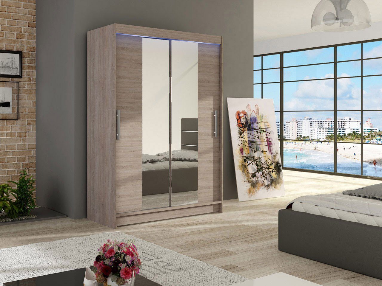 MIRJAN24 Kleiderschrank Miami II (mit Spiegel, günstig online kaufen