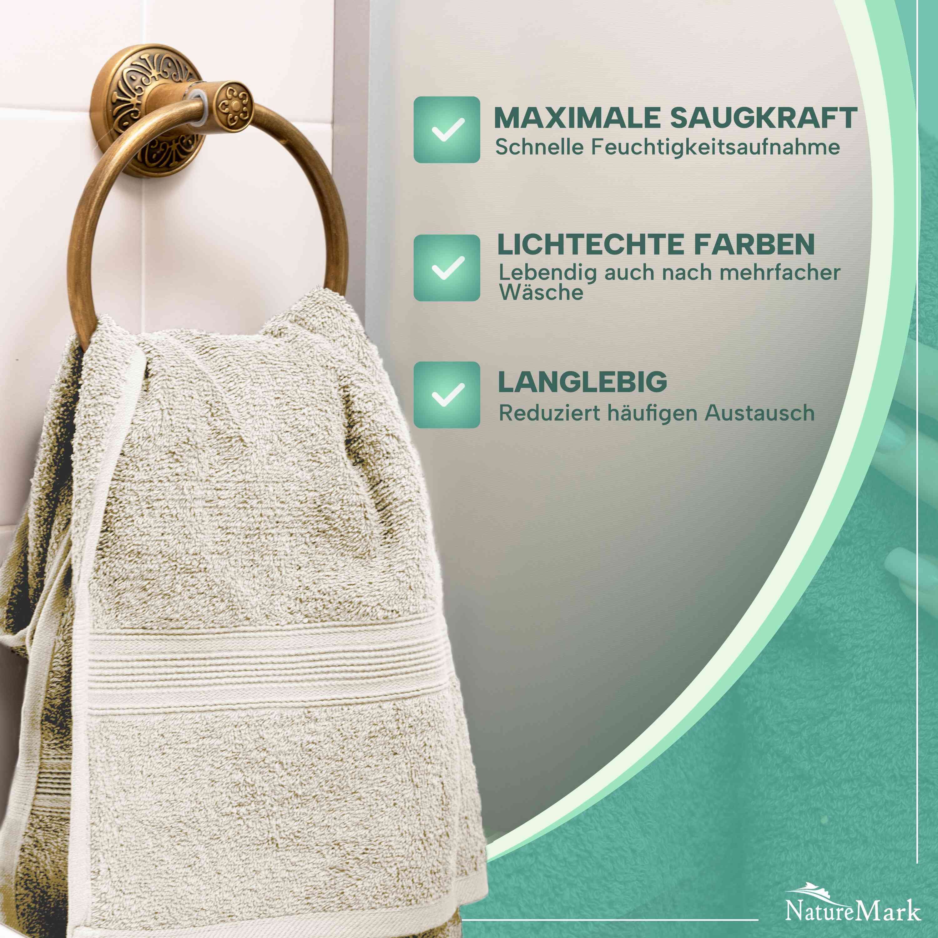 NatureMark Handtücher 8er-Set Frottier Handtücher 50x100cm, günstig online kaufen