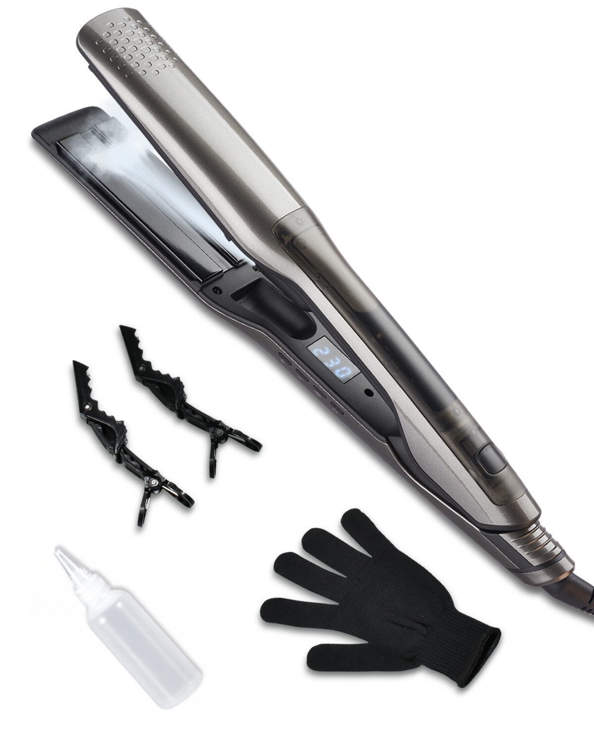 KNKA Glätteisen Haarglätter Breite Heizplatte Geeignet für Keratinbehandlungen Keramik-Beschichtung, Glätteisen 100℃-230℃ für alle Haartypen,Weltweite Spannung