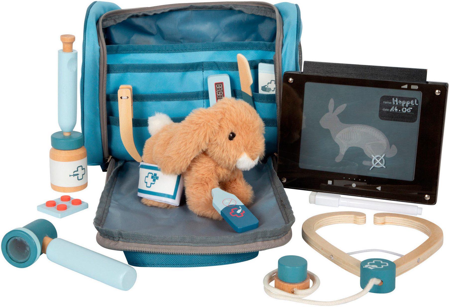 Small Foot Spielzeug-Arztkoffer Tierarzt-Tasche mit Hase, (Set, 24-tlg) – Bild 2 von 5