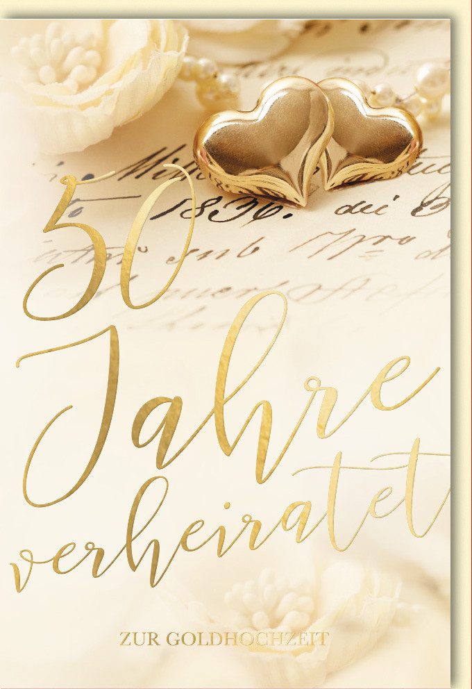 Verlag Dominique Grußkarten Goldhochzeit Glückwunschkarte im Format