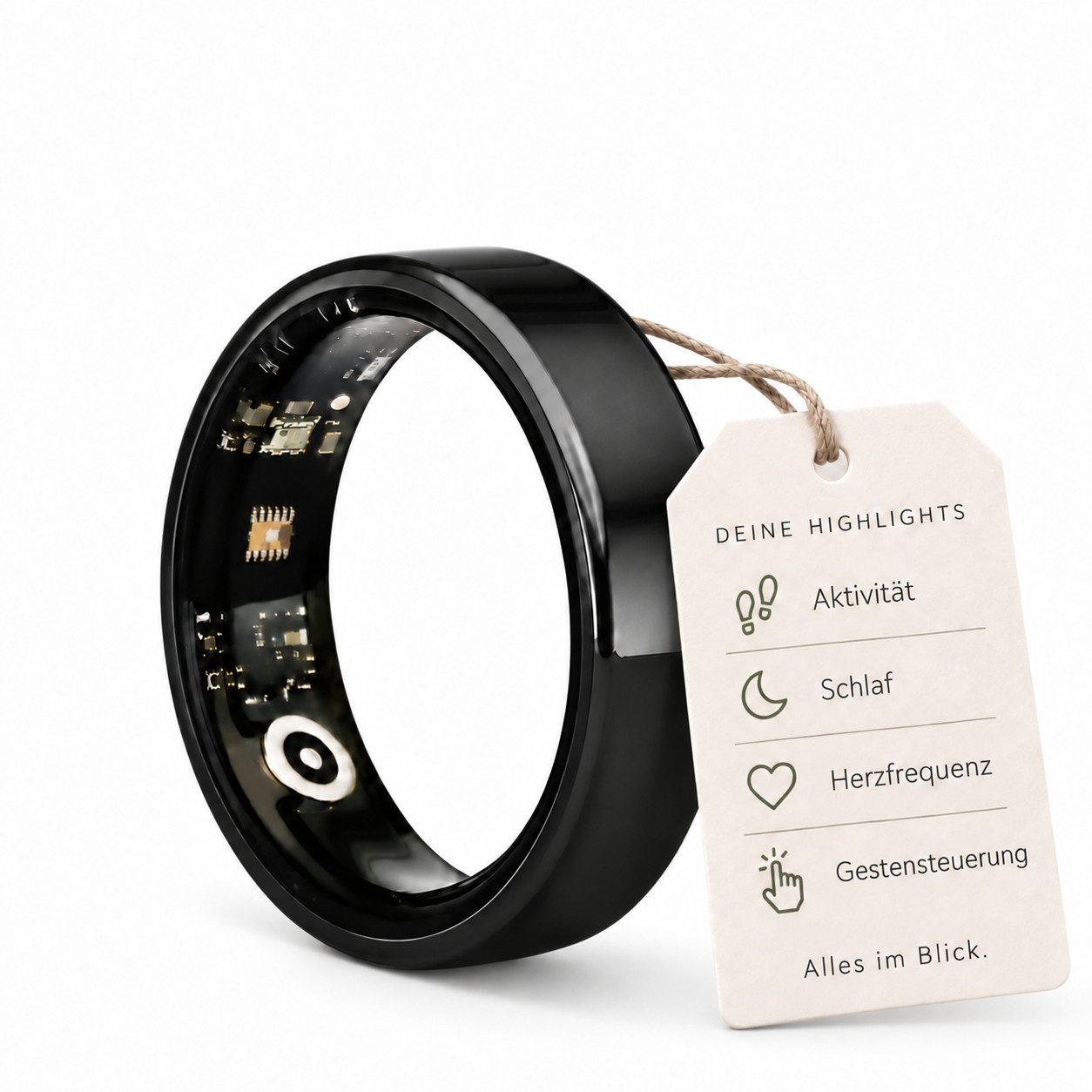 HS.SUPPLY Smart Ring Smart Ring Fitnessring mit Schlaftracking, Pulsmessung Fitness-Tracker (Komplett-Set), Aktivitäts- & Schlaftracking, Herzfrequenzmessung, Sauerstoffsättigung