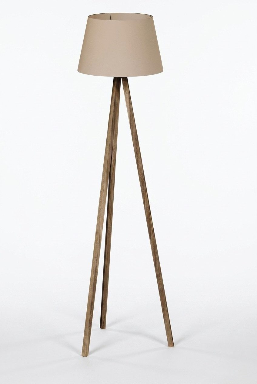 JVmoebel Stehlampe Elegante beige Stehlampe aus Holz im modernen Design, Ohne Leuchtmittel, Kaltweiß, Warmweiß, Tageslichtweiß, Made in Europe