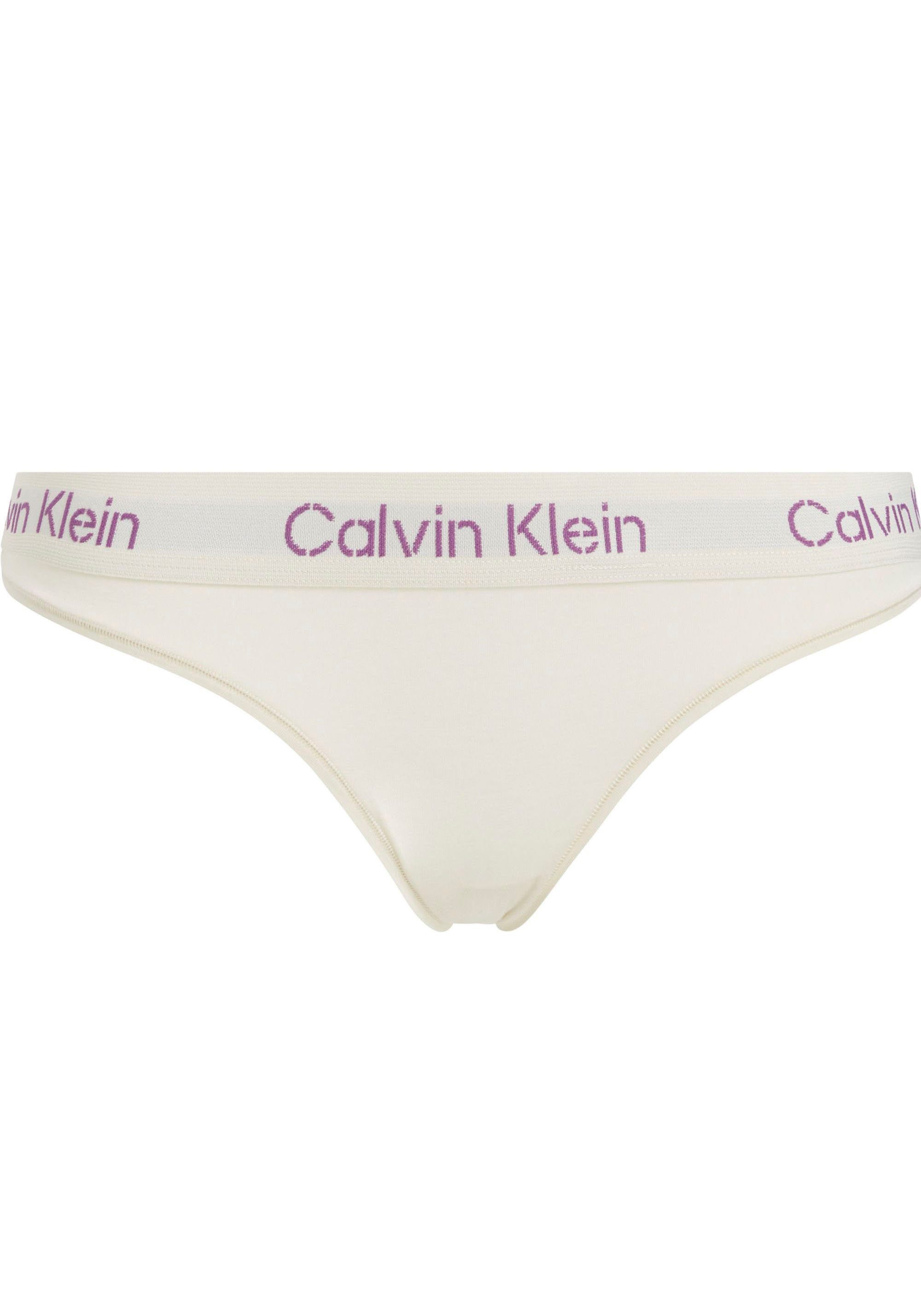 Calvin Klein Underwear T-String THONG mit CK-Logoschriftzug am Bund braun