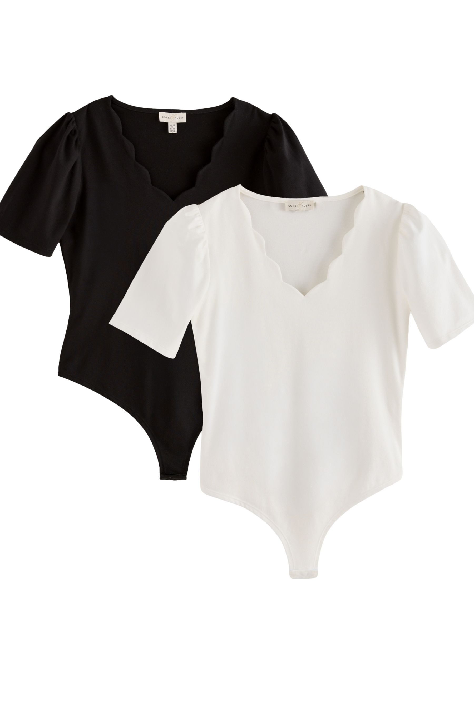 Love & Roses Body Love & Roses Jersey-Bodysuit mit V-Ausschnitt (2-tlg)