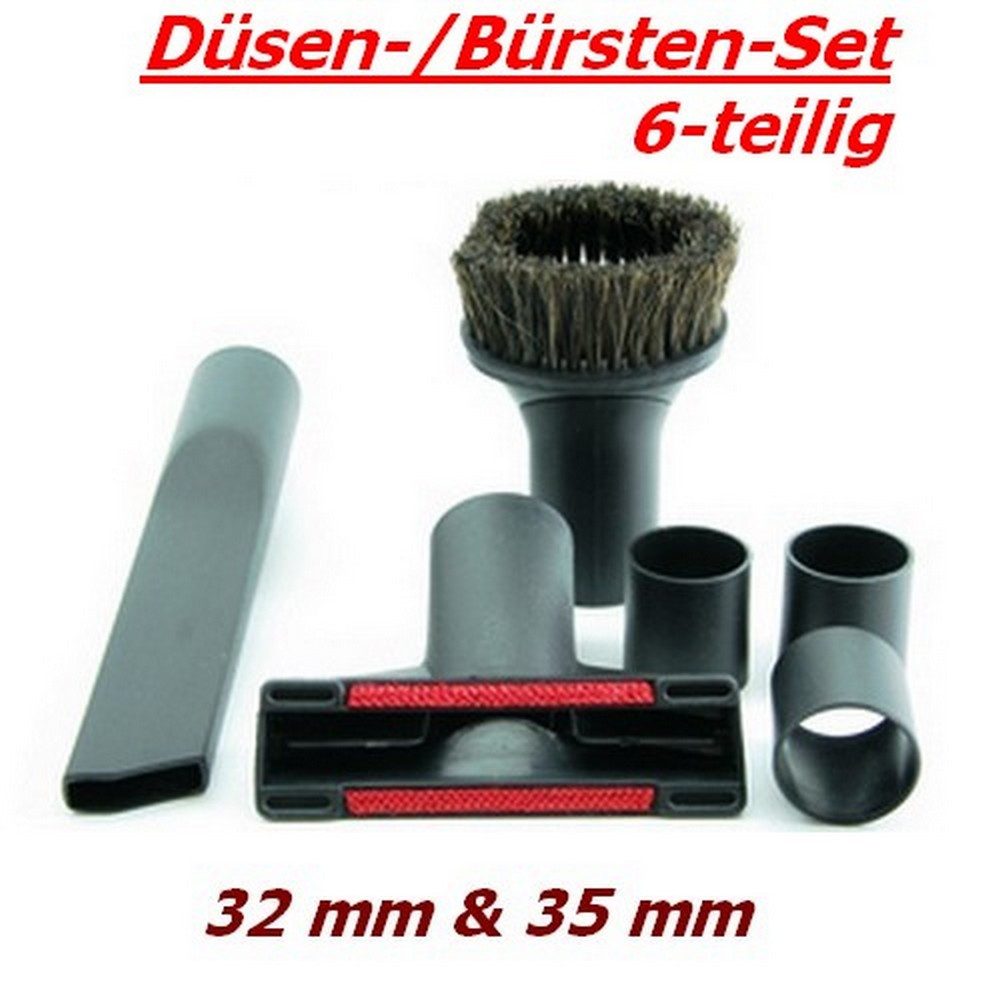 DIW Staubsaugerdüsen-Set 6-tlg. Staubsauger Düsenset Universal 32mm 35mm Fugendüse Polsterdüse, Zubehör für Universal, (Spar-Set, 6-tlg., Komplett-Set), Universal-Passform für 32 mm und 35 mm Anschlüsse