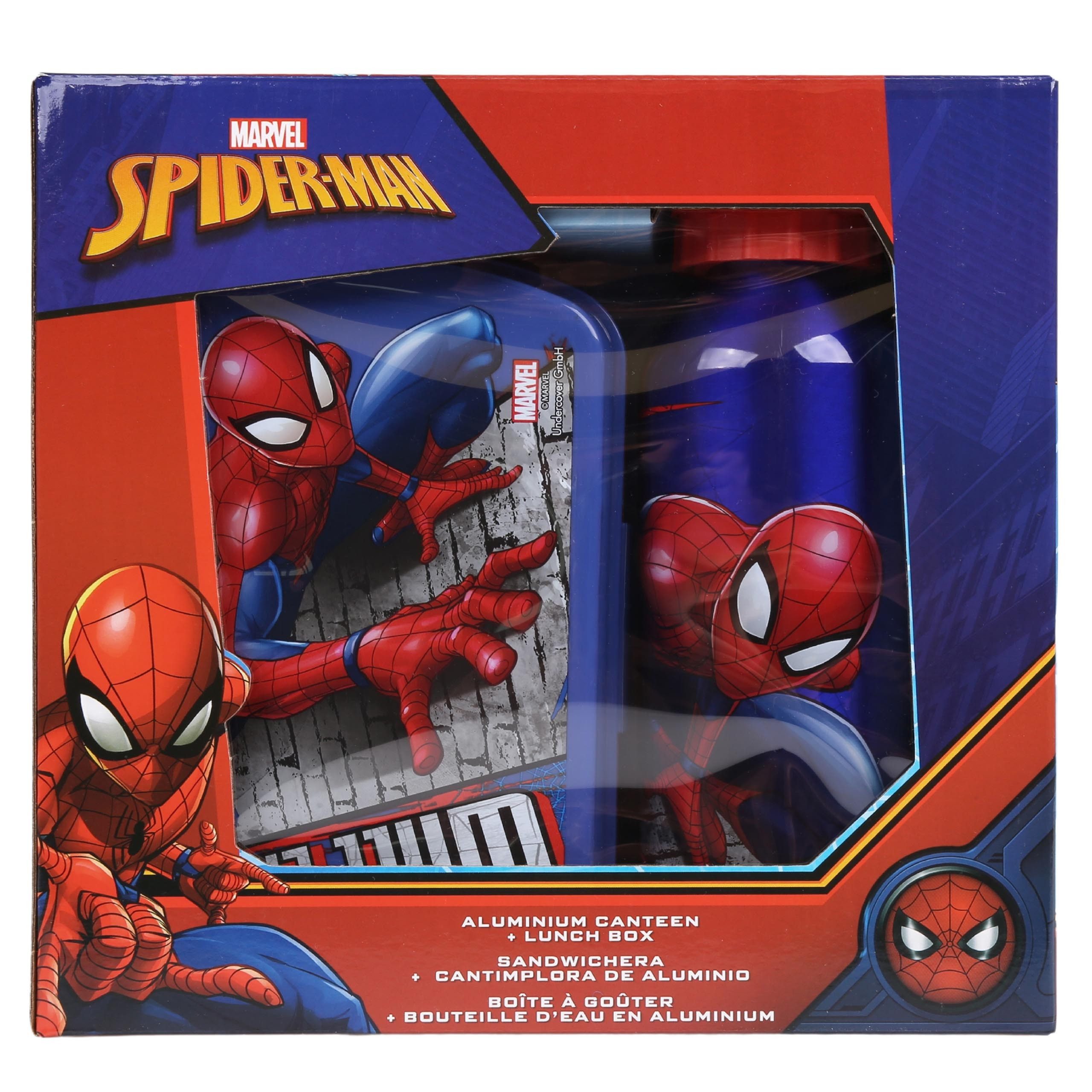 MARVEL Lunchbox MARVEL SpiderMan Set: Trinkflasche 500 ml + Brotdose, Lunchbox
