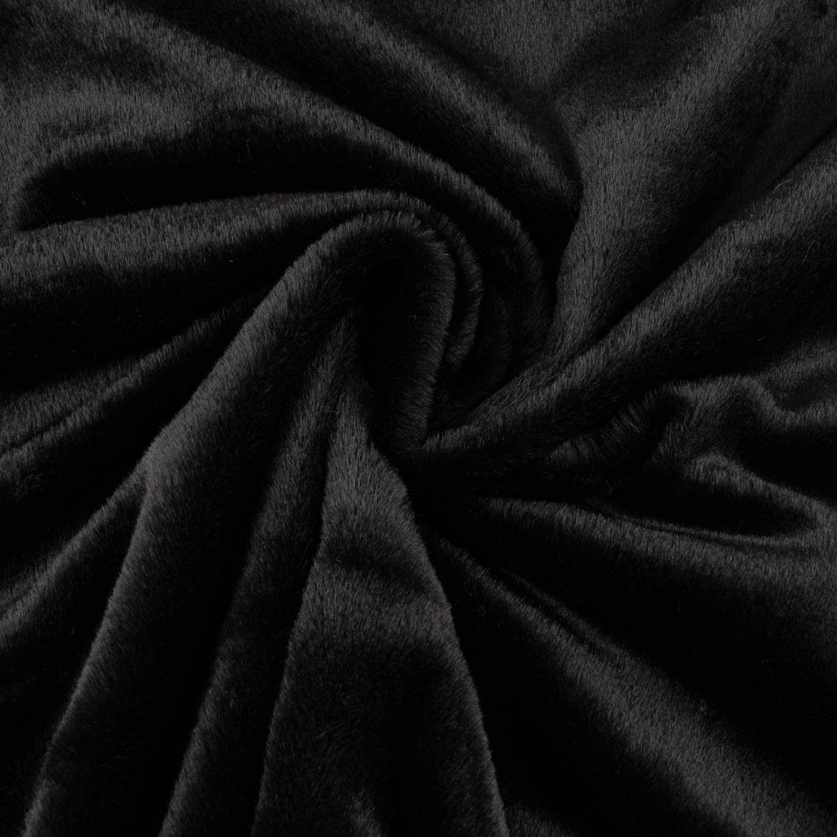 SCHÖNER LEBEN. Stoff Fellimitat Kunstfell kuschelweich schwarz 1,45m Breite