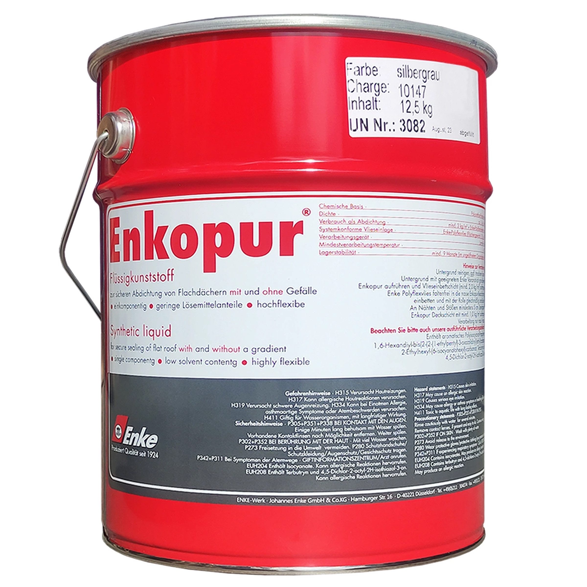 Enke Holzlack Enkopur Flüssigkunststoff Silbergrau 12,5kg Dachanschlüsse Isolierung