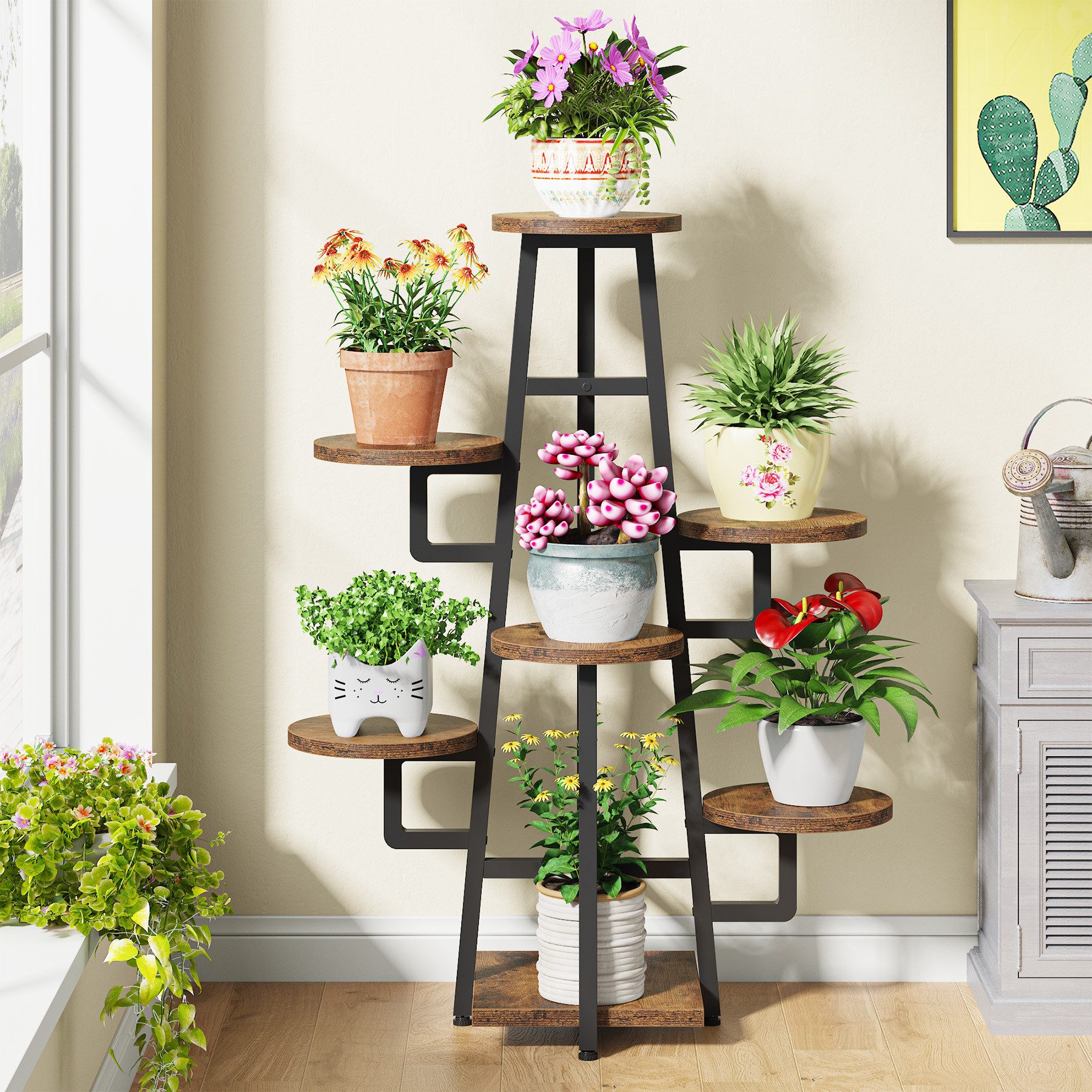 Tribesigns Blumenständer 7 Etagen Pflanzenregal Standregal, günstig online kaufen