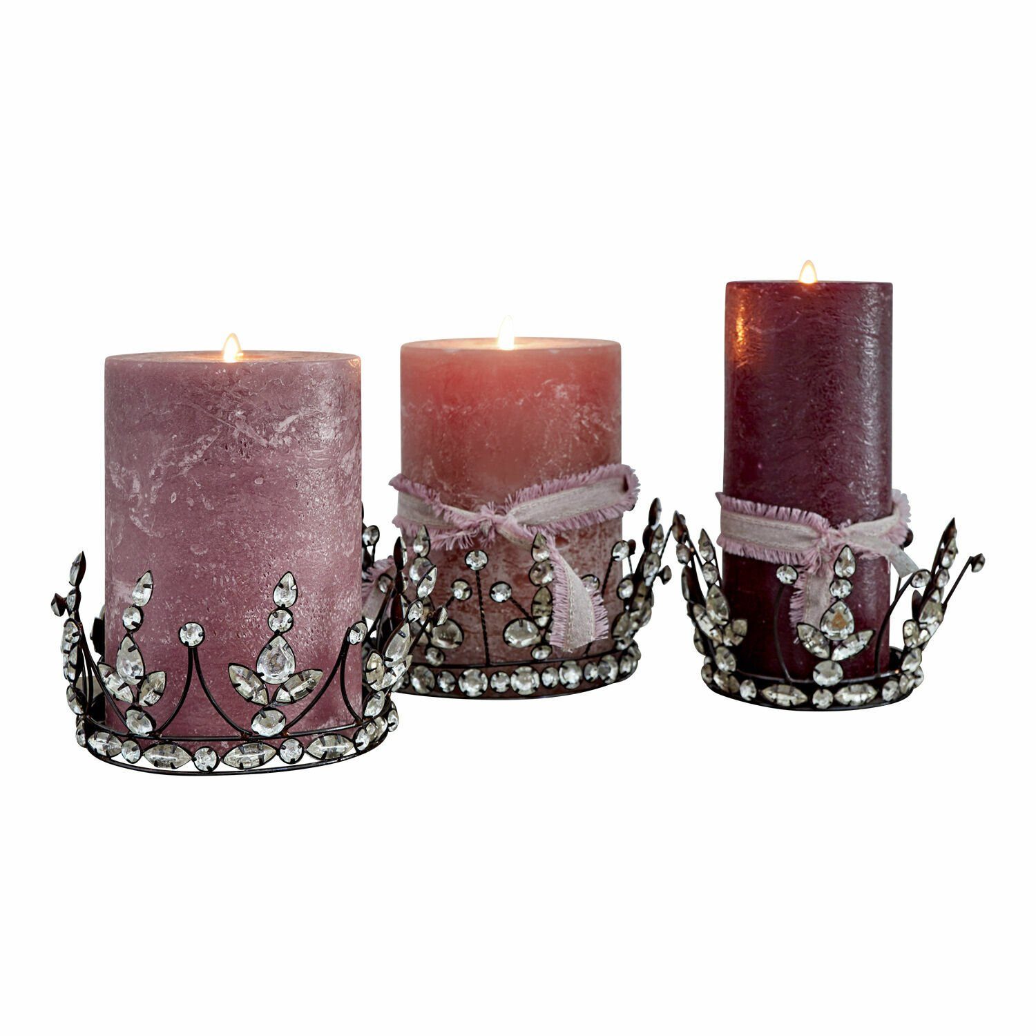 Weihnachtsfigur Deko-Krone 3er Set Bigas antiksilber