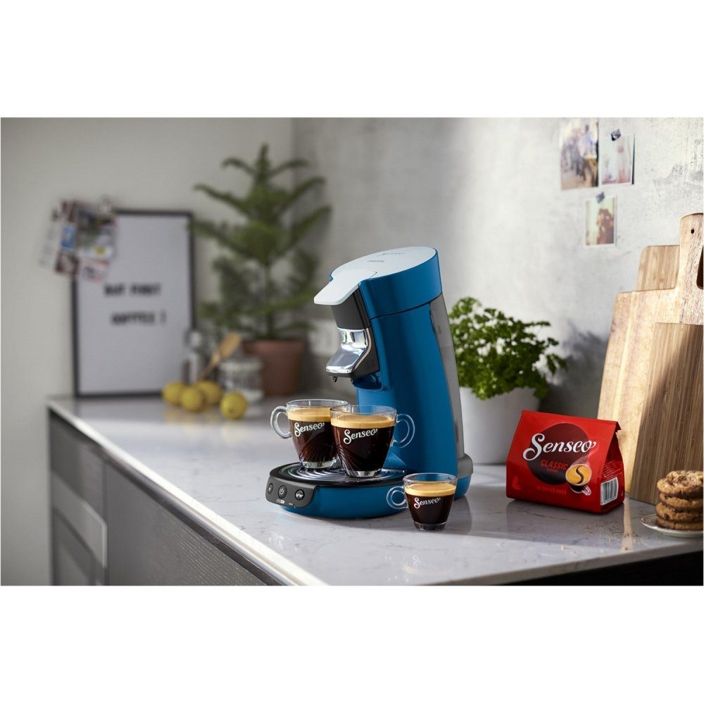 Philips Kaffeepadmaschine Senseo HD6563/70 Viva Cafe Kaffeepadmaschine blau  Abschaltfunktion 1450 Watt