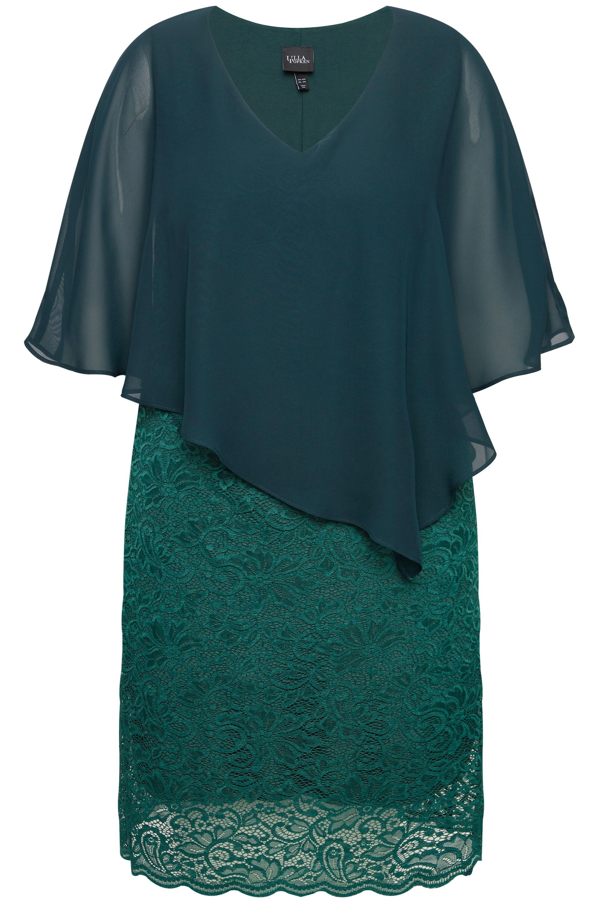 Ulla Popken Abendkleid Abendkleid Chiffon-Cape Jersey günstig online kaufen