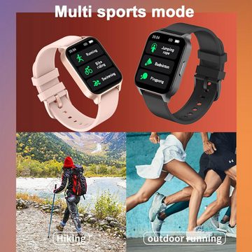 findtime Vibrierende Benachrichtigungsfunktion Smartwatch (1,65 Zoll, Android, iOS), Schrittzähler mit Schlafmonitor Blutdruck Pulsmesser Musiksteuerung